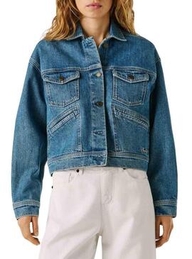 Jaqueta jeans Pepe Jeans Relaxed azul para mulher.