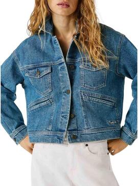 Jaqueta jeans Pepe Jeans Relaxed azul para mulher.