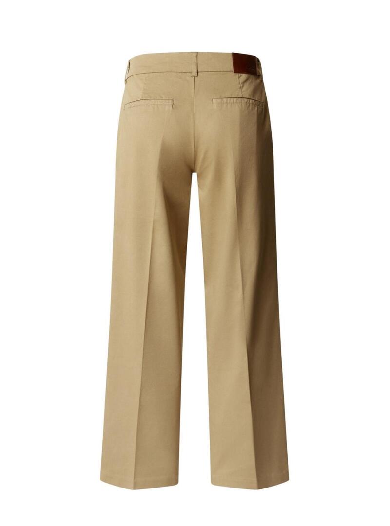 Calça chino Pepe Jeans Felicity em camel para mulher.