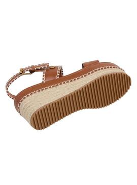 Sandálias Pepe Jeans Billie castanhas para mulher.