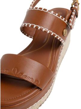 Sandálias Pepe Jeans Billie castanhas para mulher.