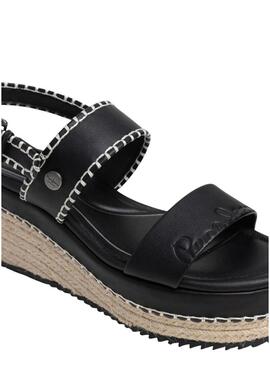 Sandálias Pepe Jeans Billie preto para mulher.