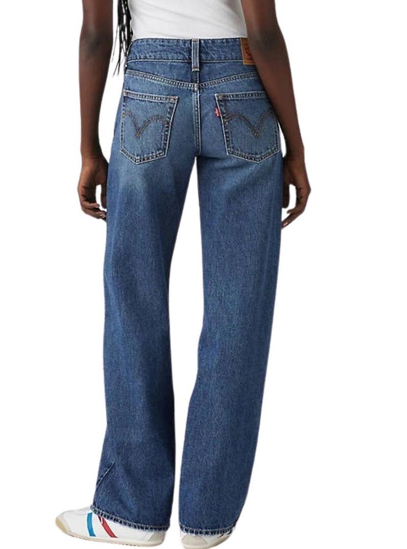Calça jeans Levis Superlow Loose azul escuro para mulher