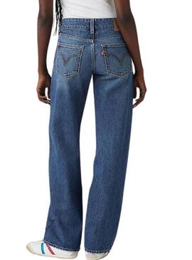 Calça jeans Levis Superlow Loose azul escuro para mulher