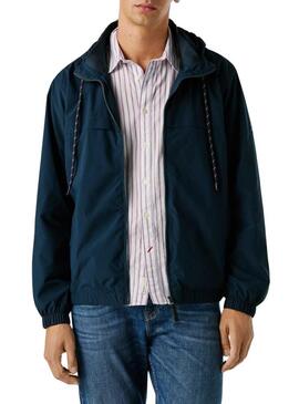 Jaqueta corta-vento Pepe Jeans Sebulon azul marinho para homem.