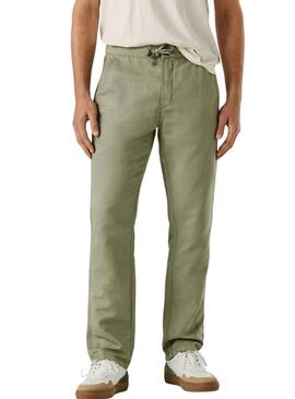 Calça chinesa Pepe Jeans Pull On Comfort verde para homem.