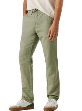 Calça chinesa Pepe Jeans Pull On Comfort verde para homem.
