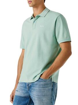 Camisa Pepe Jeans Oscar azul turquesa para homem.