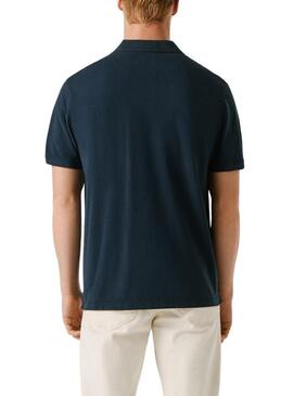 Camisa Polo Pepe Jeans Oscar azul marinho para homem.