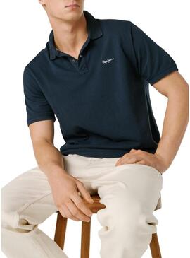 Camisa Polo Pepe Jeans Oscar azul marinho para homem.