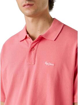 Camisa Polo Pepe Jeans Oscar rosa para homem.