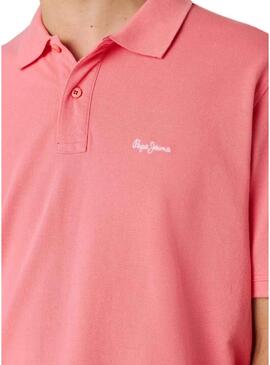 Camisa Polo Pepe Jeans Oscar rosa para homem.