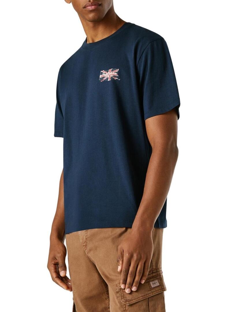 Camiseta Pepe Jeans Small Flag azul marinho para homem