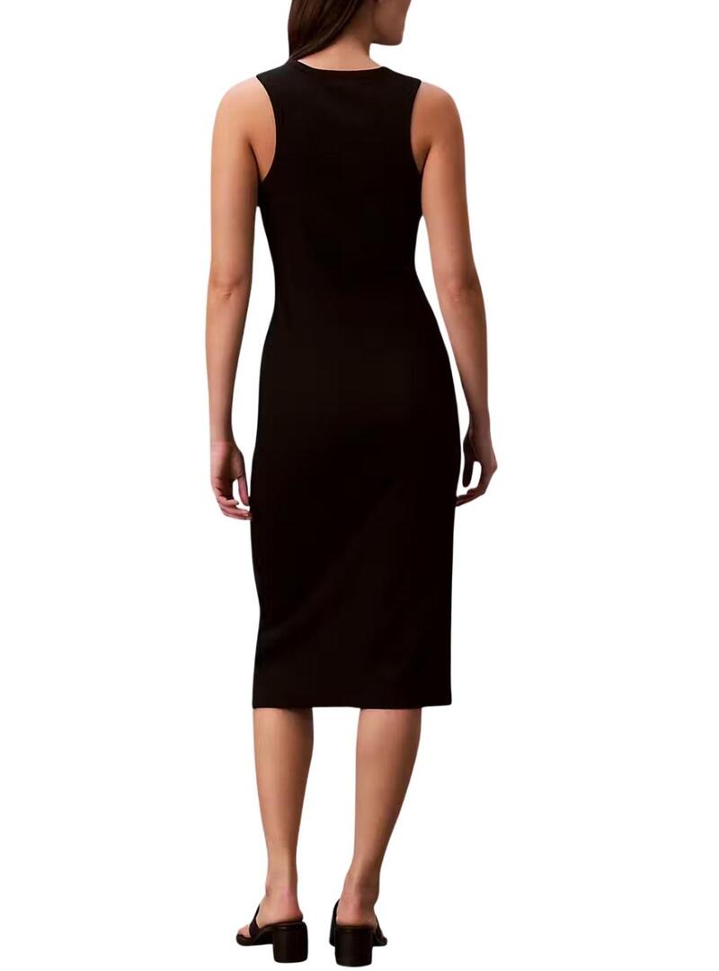 Vestido Calvin Klein Jeans Baby rib preto para mulher.