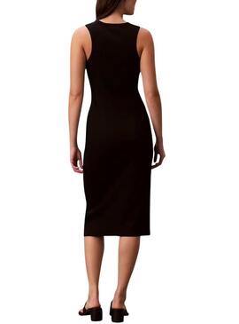 Vestido Calvin Klein Jeans Baby rib preto para mulher.