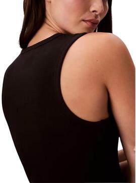 Vestido Calvin Klein Jeans Baby rib preto para mulher.