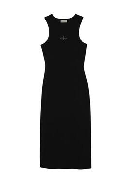 Vestido Calvin Klein Jeans Baby rib preto para mulher.