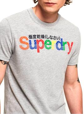 T-Shirt Superdry Retro Sport Cinza Homem