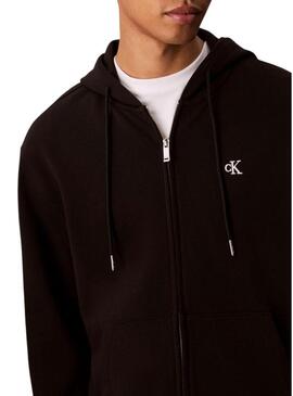 Moletom Calvin Klein Jeans Monogram zip preto para homens.