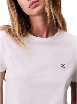 Camiseta Calvin Klein Jeans Monogram branca para mulher.
