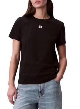 Blusa Calvin Klein Jeans Label preta para mulher