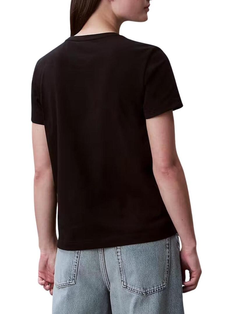 Blusa Calvin Klein Jeans Label preta para mulher