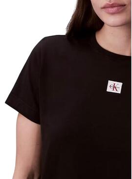 Blusa Calvin Klein Jeans Label preta para mulher