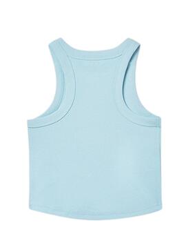 Camiseta Mayoral azul com tachinhas para menina.