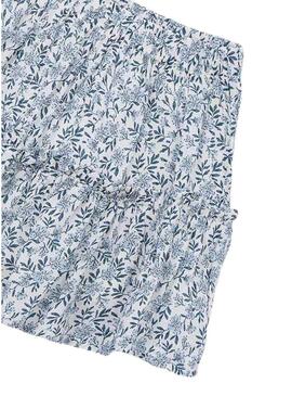 Saia Mayoral azul com estampa de flores para menina.