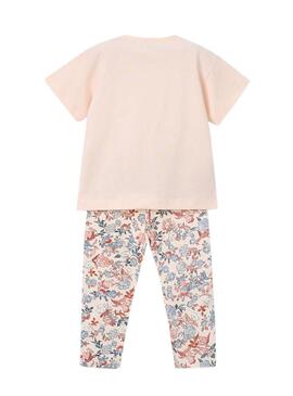 Conjunto Mayoral rosa com desenho de gorros para menina.