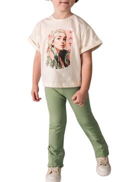 Calça Mayoral de malha verde para menina