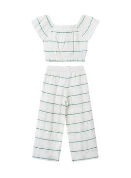 Conjunto Mayoral listrado menta para menina