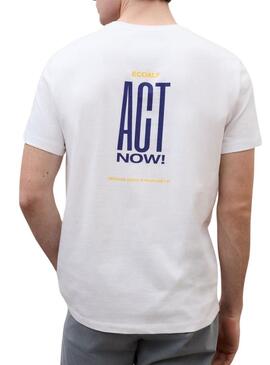 Camiseta Ecoalf Act branca para homem.