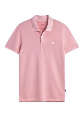 Camisa Polo Ecoalf Tedan rosa para homem
