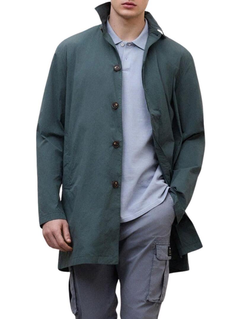 Gabardina Ecoalf Packable Vestal verde para hombreTradução em português: Trench coat Ecoalf Packable Vestal verde para homem