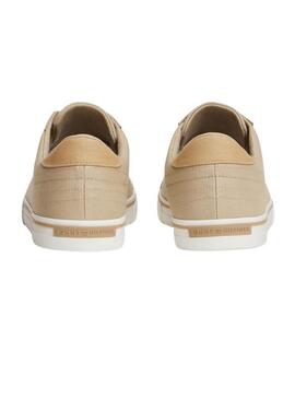 Sapatilhas Tommy Jeans Vulc de lona camel para homem.