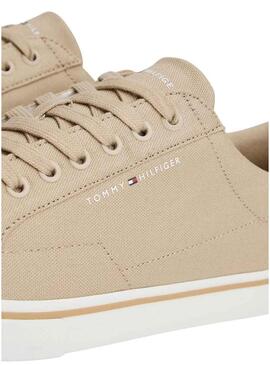 Sapatilhas Tommy Jeans Vulc de lona camel para homem.