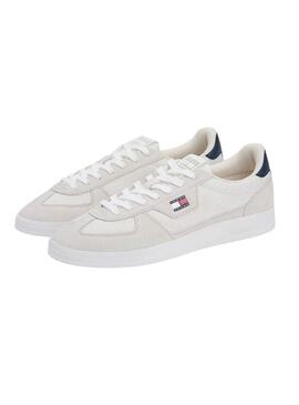 Sapatilhas Tommy Jeans Greenwich textura mista cinza para homem.