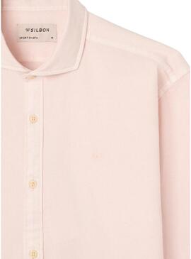 Camisa Silbon Sport coral para homem.