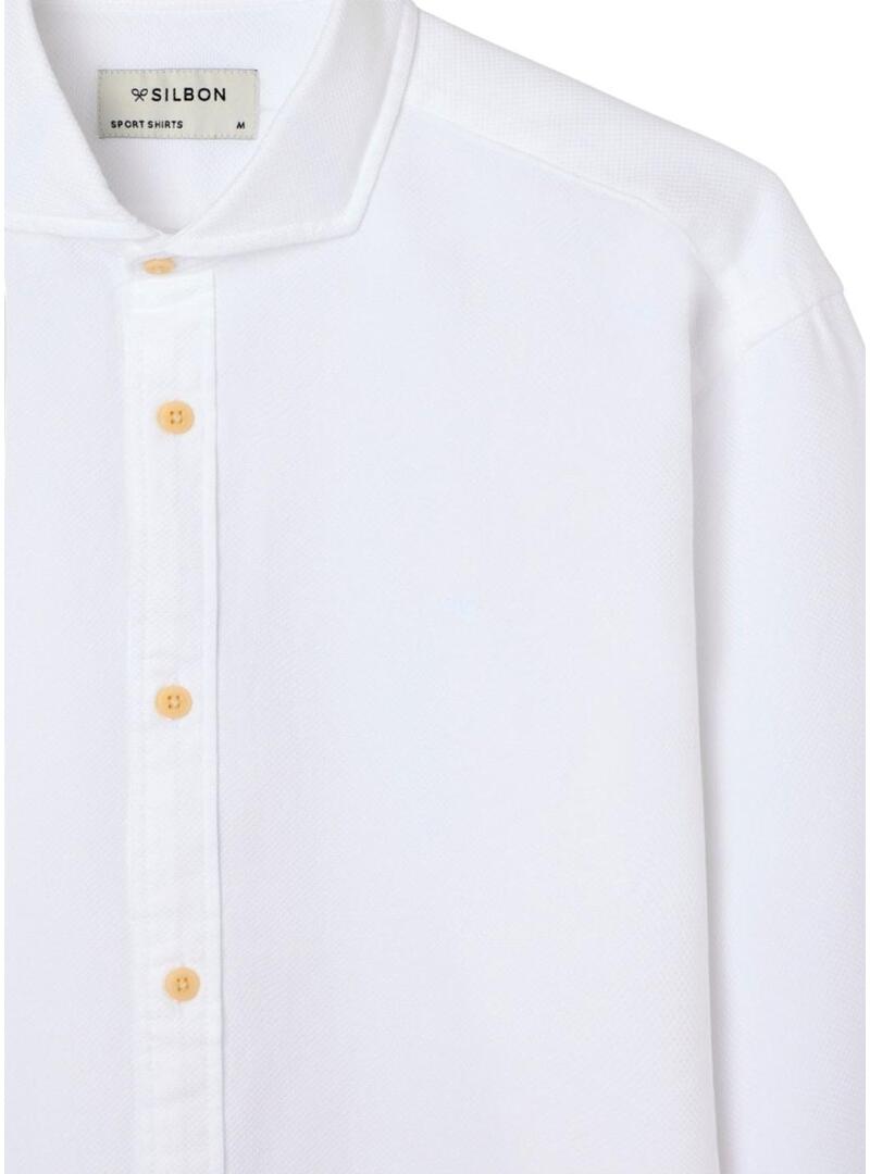 Camisa Silbon Sport branca para homem.