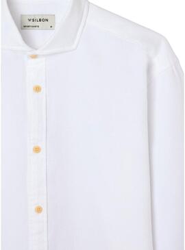 Camisa Silbon Sport branca para homem.