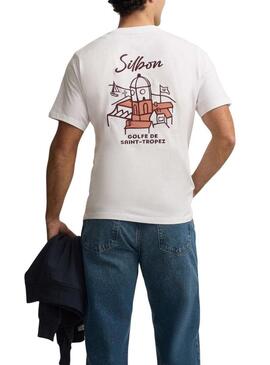 Camisa Silbon Saint Tropez branca para homens.