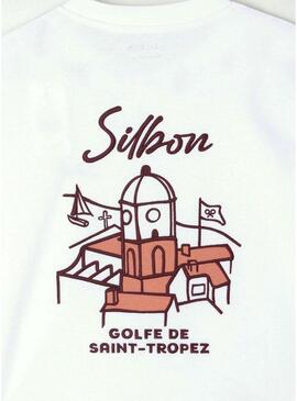 Camisa Silbon Saint Tropez branca para homens.