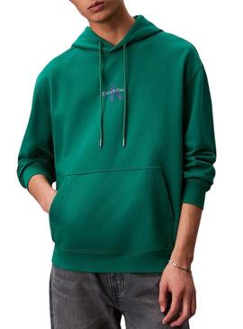 Moletom Calvin Klein Jeans Monologo verde para homem.