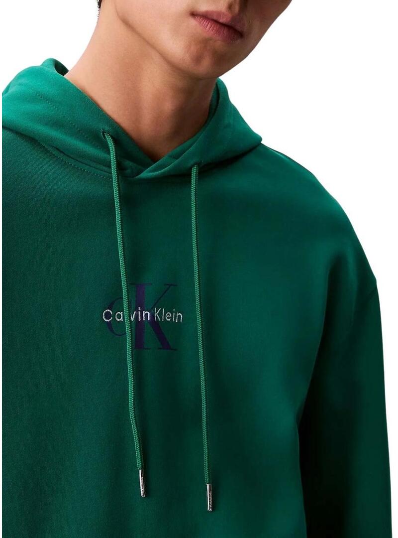Moletom Calvin Klein Jeans Monologo verde para homem.