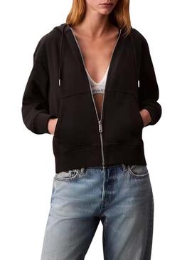 Moletom Calvin Klein Jeans Archive Logo preto para mulher