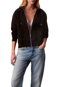 Moletom Calvin Klein Jeans Archive Logo preto para mulher