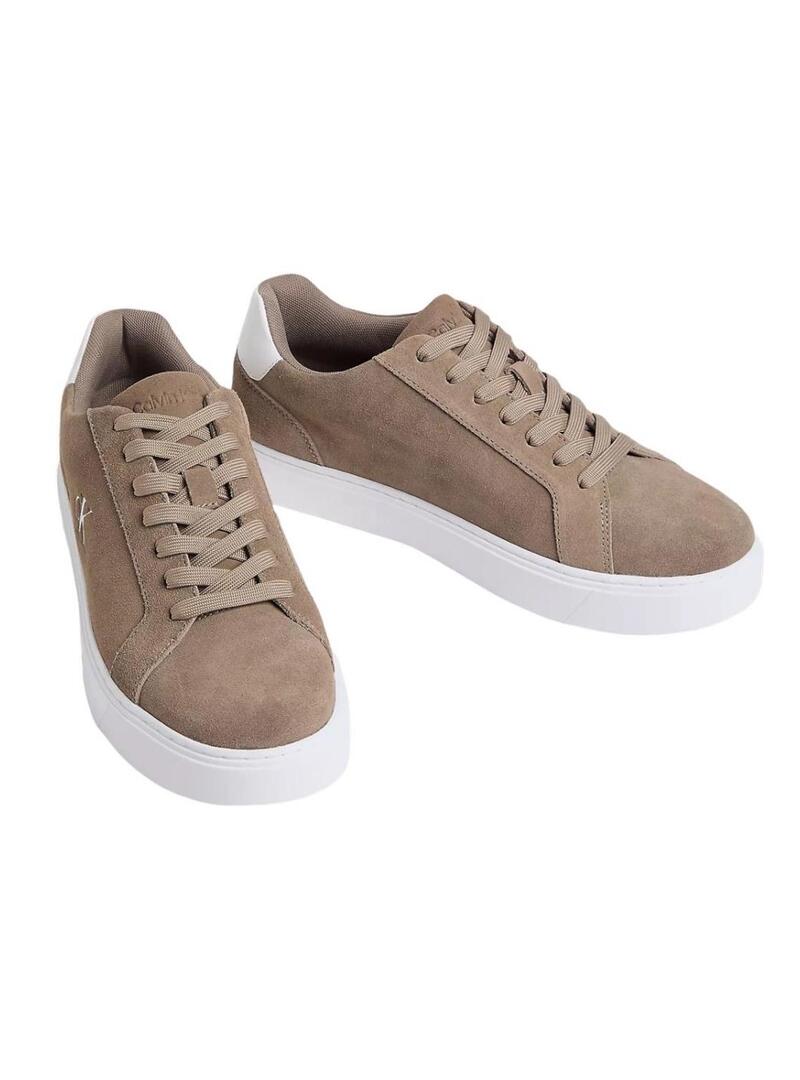 Sapatilhas Calvin Klein Jeans Classic Cupsole castanhas para homem.