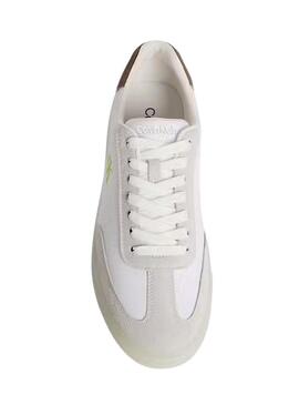 Sapatilhas Calvin Klein Jeans NY branco e neon para homem.