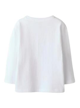 Camisa Name It robô skater branca para menino.